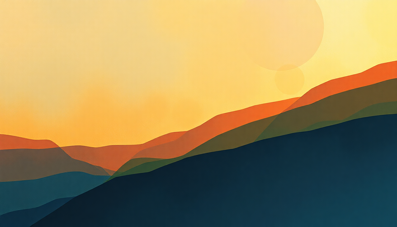 Fan-driven abstract illustration evoking the emotional arc of Take a Pebble by Emerson Lake and Palmer