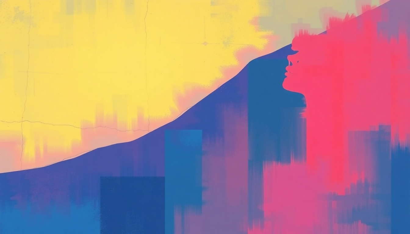Fan-driven abstract illustration evoking the emotional arc of Take On Me by a-ha
