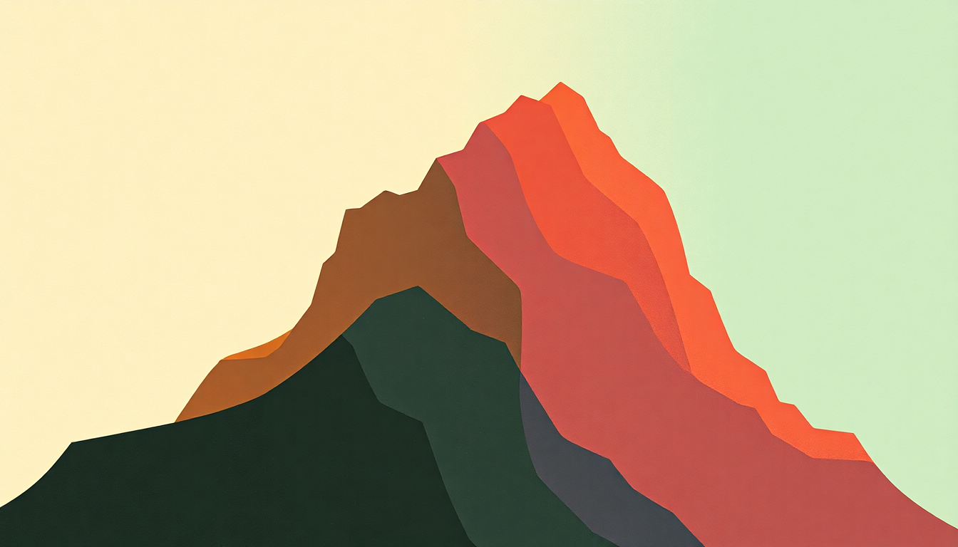 Fan-driven abstract illustration evoking the emotional arc of Taking Tiger Mountain by Brian Eno