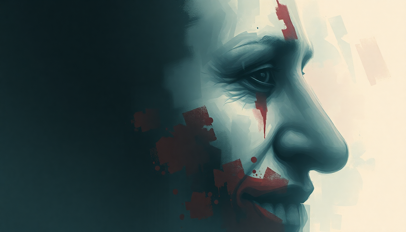 Fan-driven abstract illustration evoking the emotional arc of Tears of a Clown by Iron Maiden