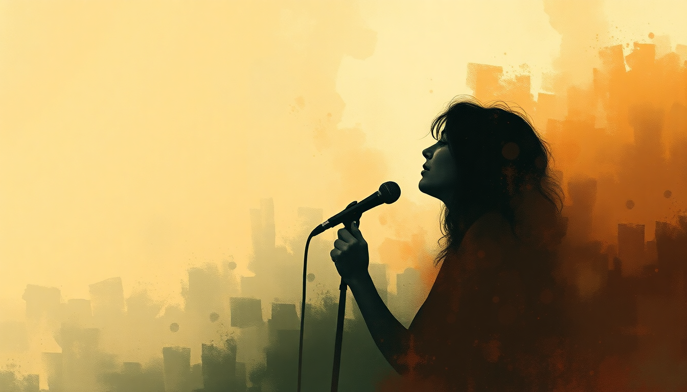 Fan-driven abstract illustration evoking the emotional arc of Tell Mama by Janis Joplin