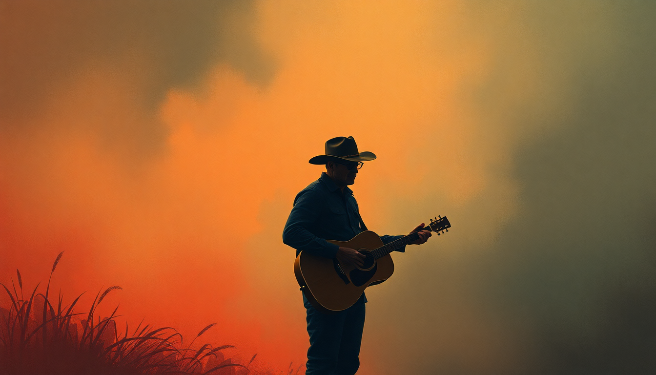 Fan-driven abstract illustration evoking the emotional arc of Tennessee Whiskey by George Jones