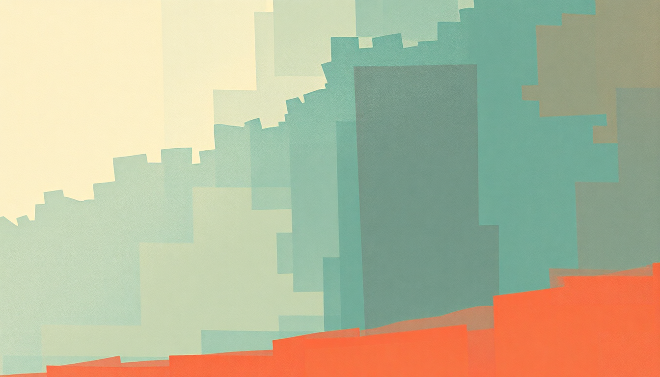 Fan-driven abstract illustration evoking the emotional arc of Tentative Decisions by Talking Heads