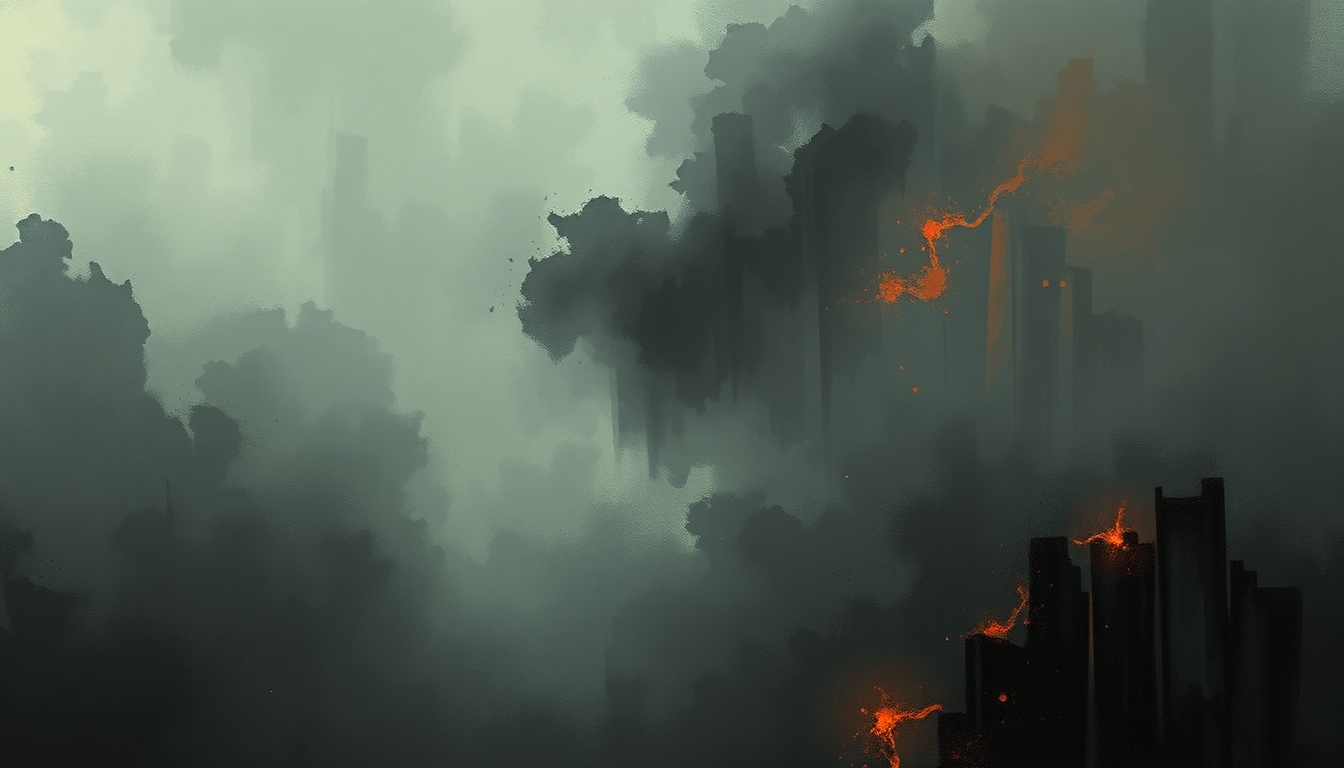 Fan-driven abstract illustration evoking the emotional arc of Terminally Unique by Lamb of God