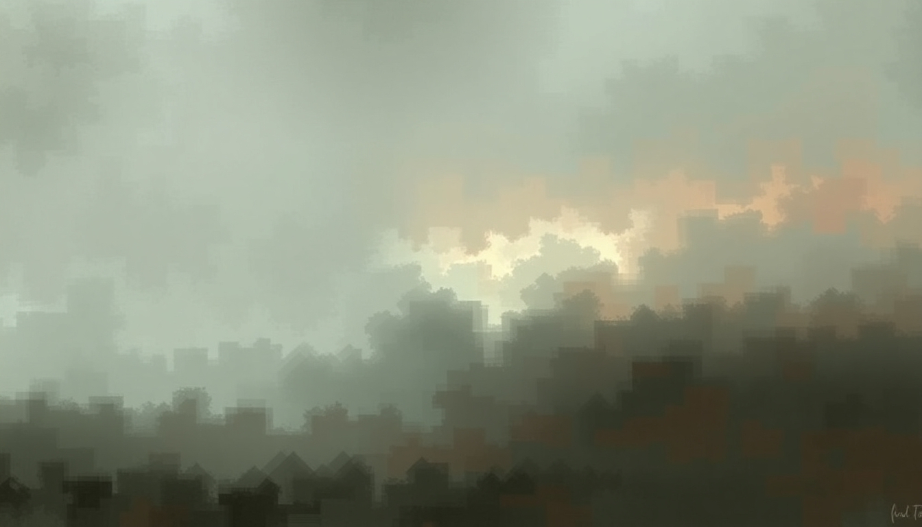 Fan-driven abstract illustration evoking the emotional arc of Terrible Love by The National