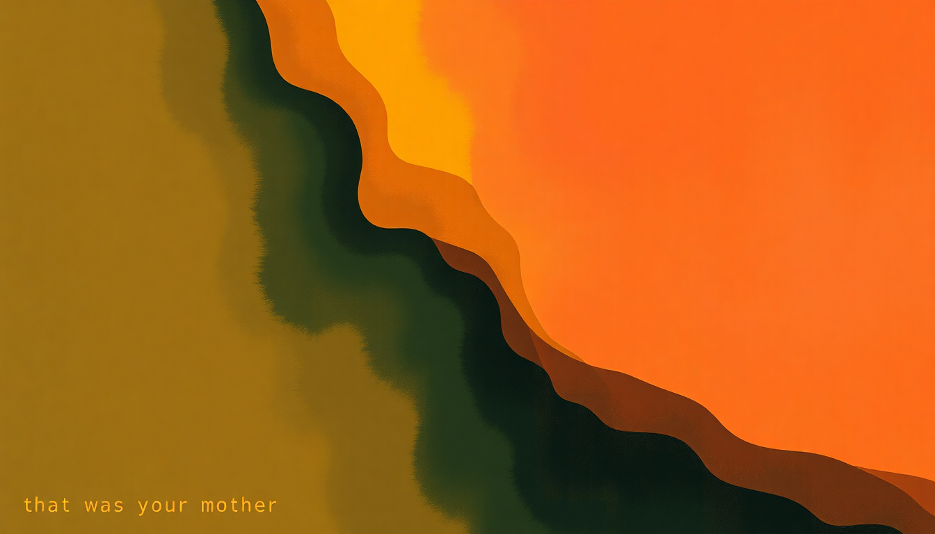 Fan-driven abstract illustration evoking the emotional arc of That Was Your Mother by Paul Simon