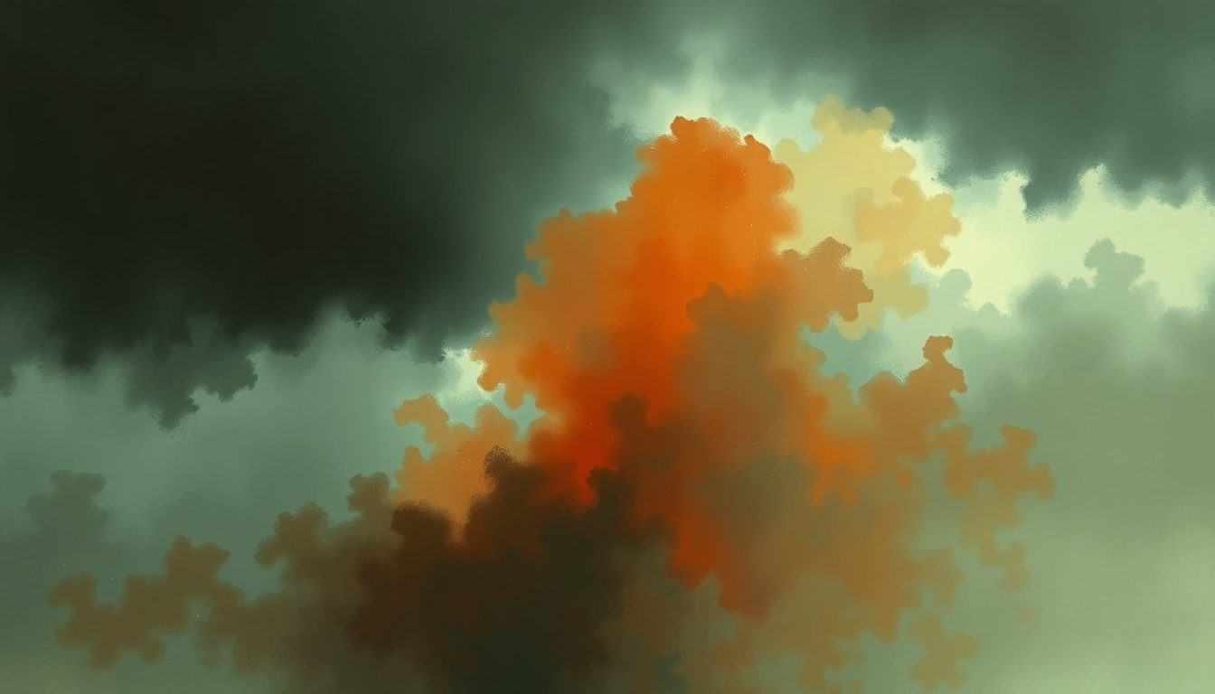 Fan-driven abstract illustration evoking the emotional arc of The Age of Adz by Sufjan Stevens