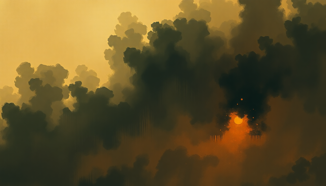Fan-driven abstract illustration evoking the emotional arc of The Battle of Algiers by Ennio Morricone
