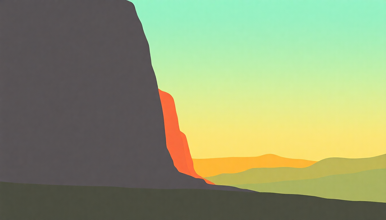 Fan-driven abstract illustration evoking the emotional arc of The Big Country by Talking Heads