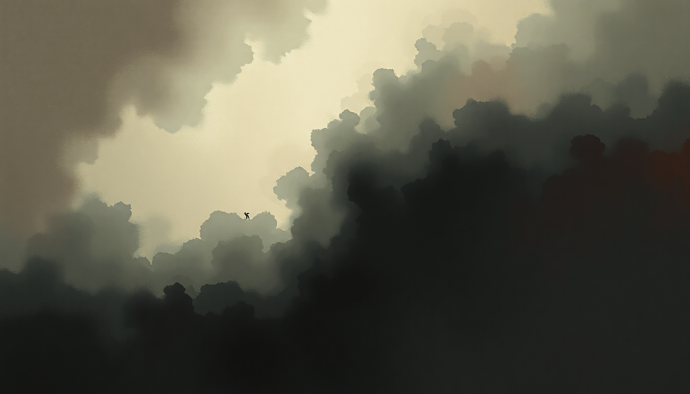 Fan-driven abstract illustration evoking the emotional arc of The Blacker the Berry by Kendrick Lamar