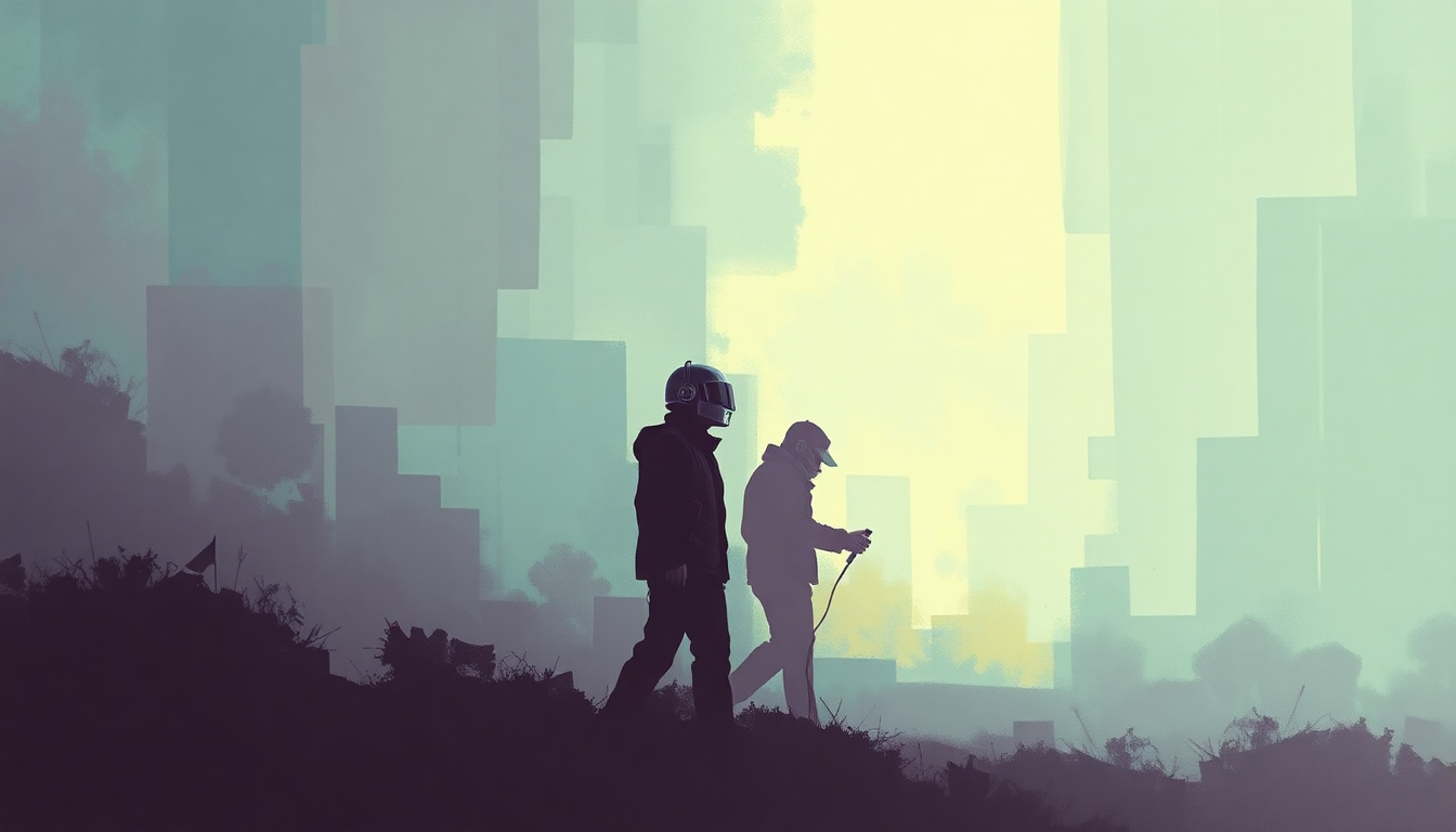 Fan-driven abstract illustration evoking the emotional arc of The Brainwasher by Daft Punk