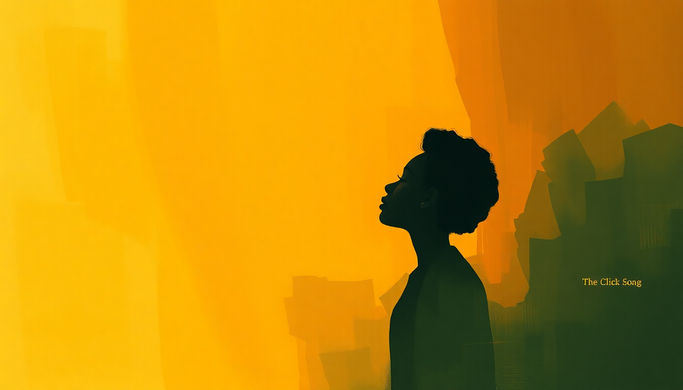Fan-driven abstract illustration evoking the emotional arc of The Click Song by Miriam Makeba