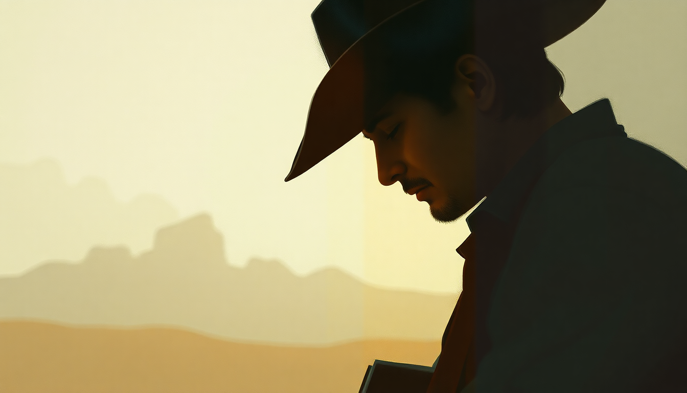 Fan-driven abstract illustration evoking the emotional arc of The Cowboy in Me by Tim McGraw