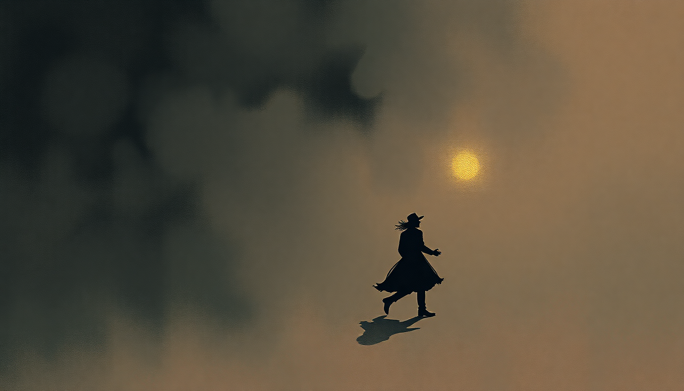 Fan-driven abstract illustration evoking the emotional arc of The Dance by Garth Brooks