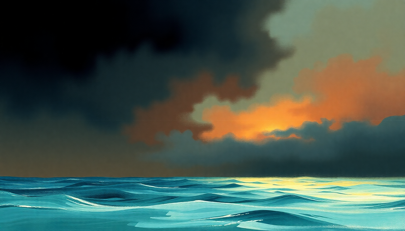 Fan-driven abstract illustration evoking the emotional arc of The Diamond Sea by Sonic Youth