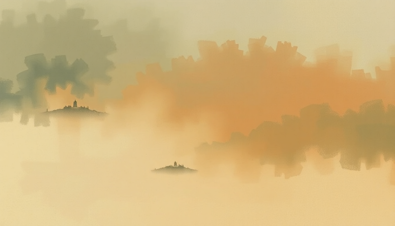 Fan-driven abstract illustration evoking the emotional arc of The End of All Things by Howard Shore