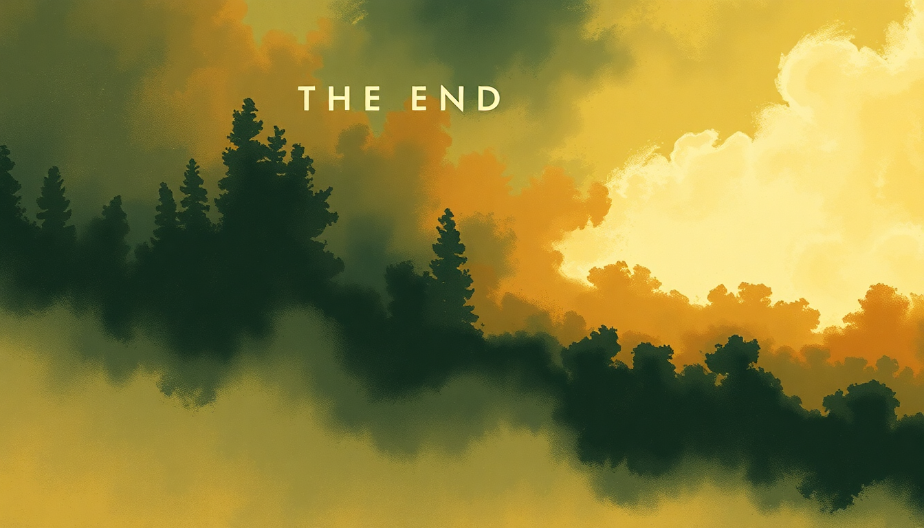 Fan-driven abstract illustration evoking the emotional arc of The End by The Doors