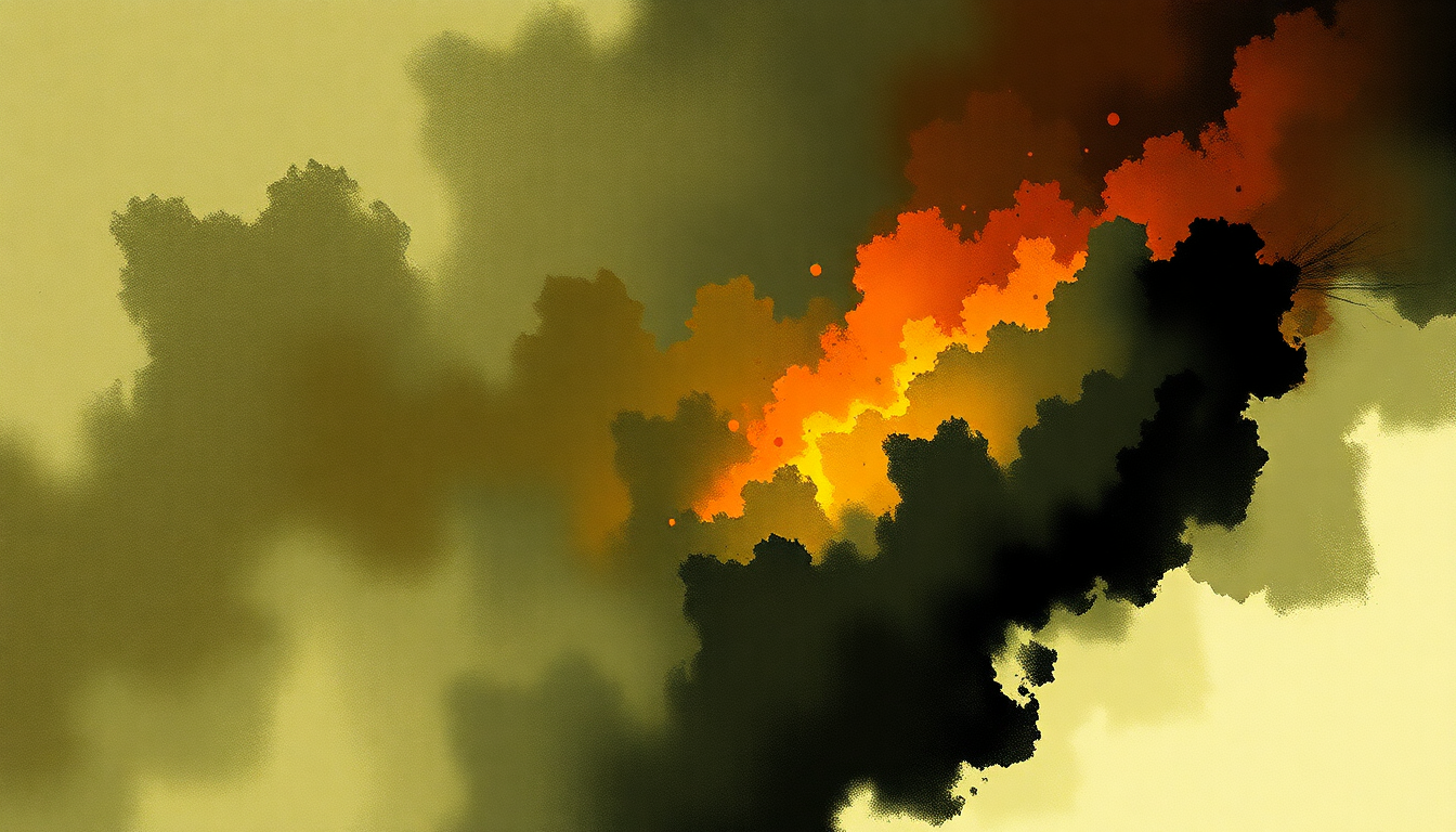 Fan-driven abstract illustration evoking the emotional arc of The Feast and the Famine by Foo Fighters