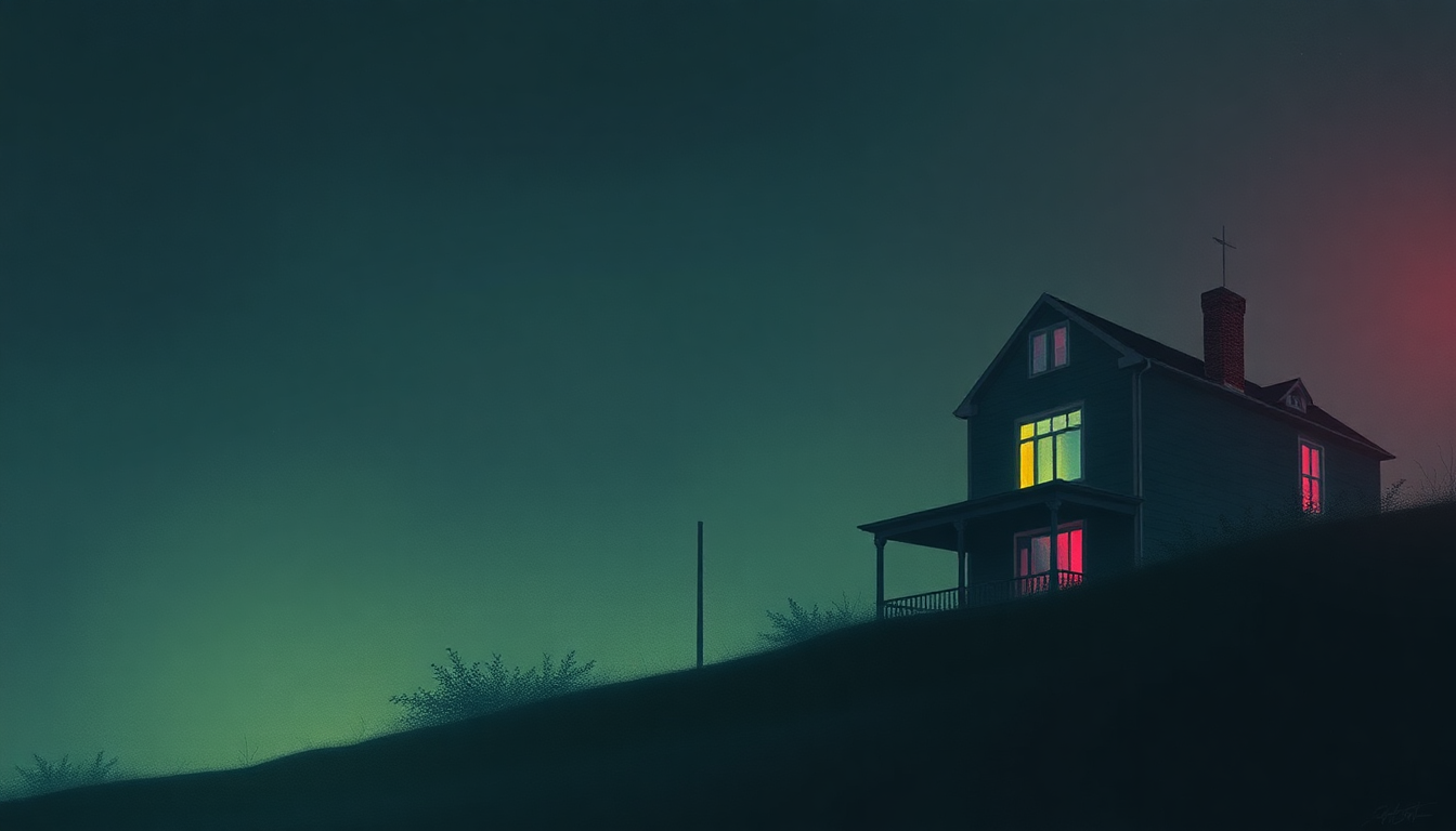 Fan-driven abstract illustration evoking the emotional arc of The Fletcher Memorial Home by Pink Floyd