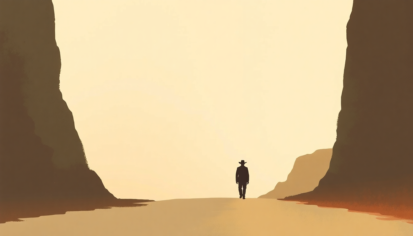 Fan-driven abstract illustration evoking the emotional arc of The Grand Tour by George Jones