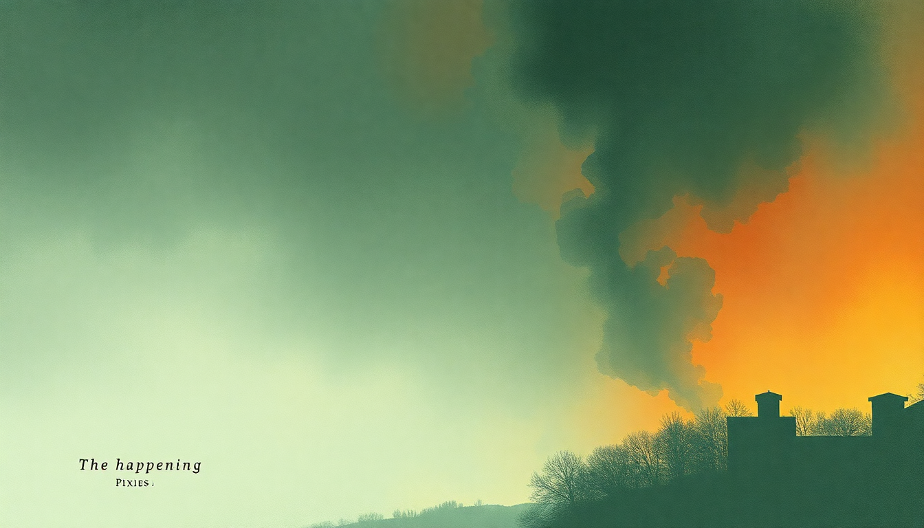 Fan-driven abstract illustration evoking the emotional arc of The Happening by Pixies