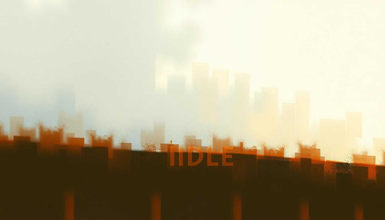 Fan-driven abstract illustration evoking the emotional arc of The Importance of Being Idle by Oasis
