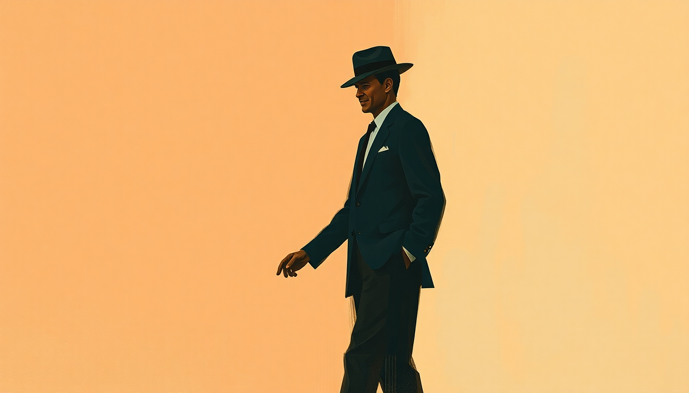 Fan-driven abstract illustration evoking the emotional arc of The Lady Is a Tramp by Frank Sinatra