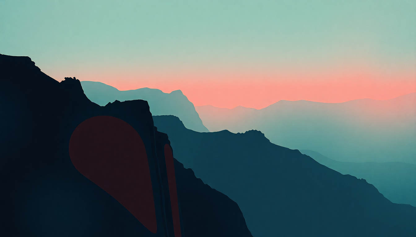Fan-driven abstract illustration evoking the emotional arc of The Lebanon by The Human League