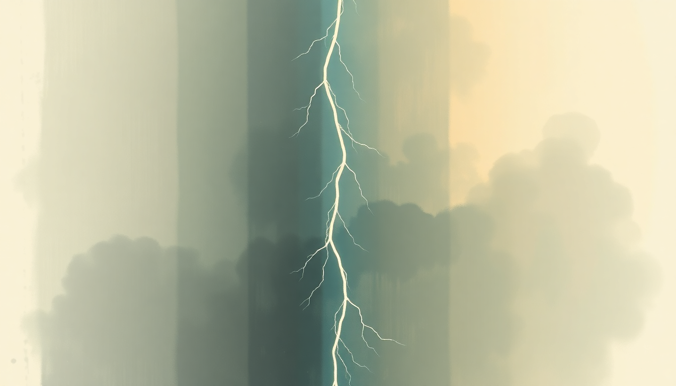 Fan-driven abstract illustration evoking the emotional arc of The Lightning I by Arcade Fire