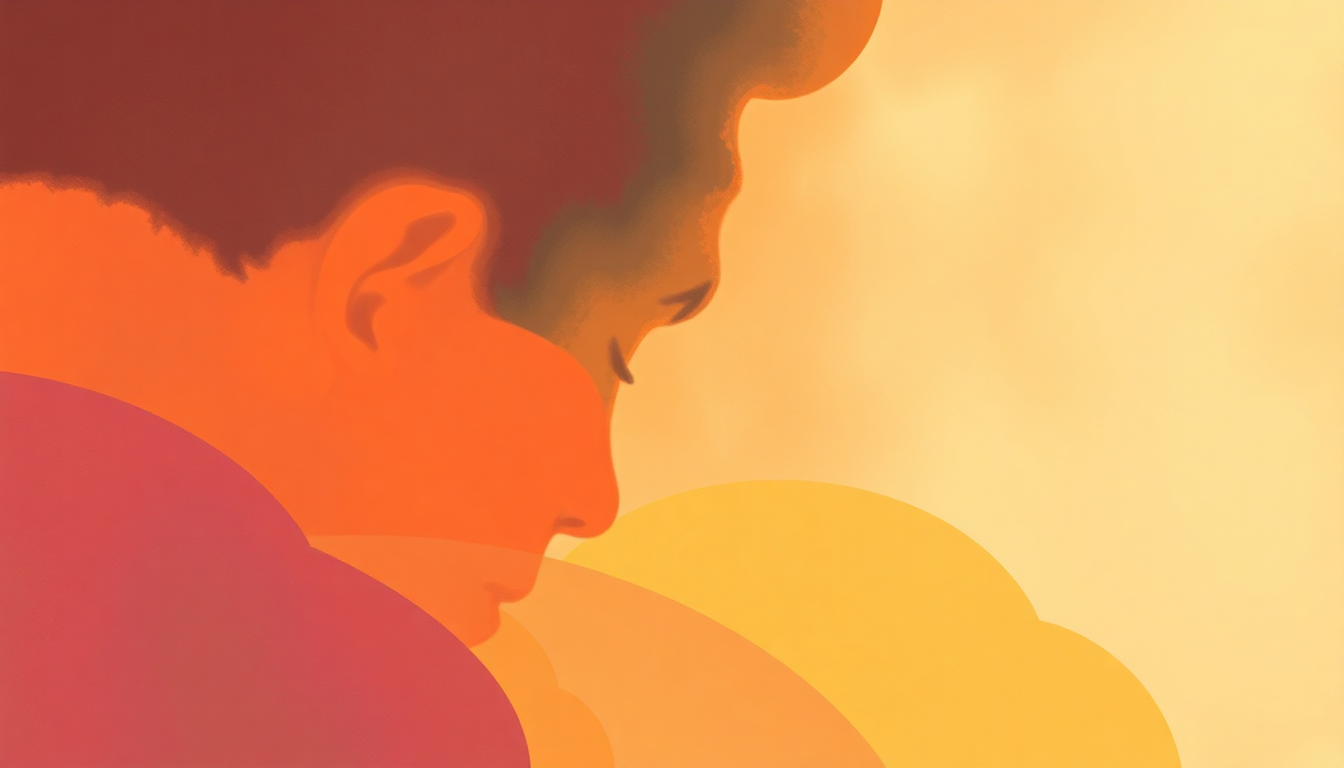Fan-driven abstract illustration evoking the emotional arc of The Look of Love by Isaac Hayes
