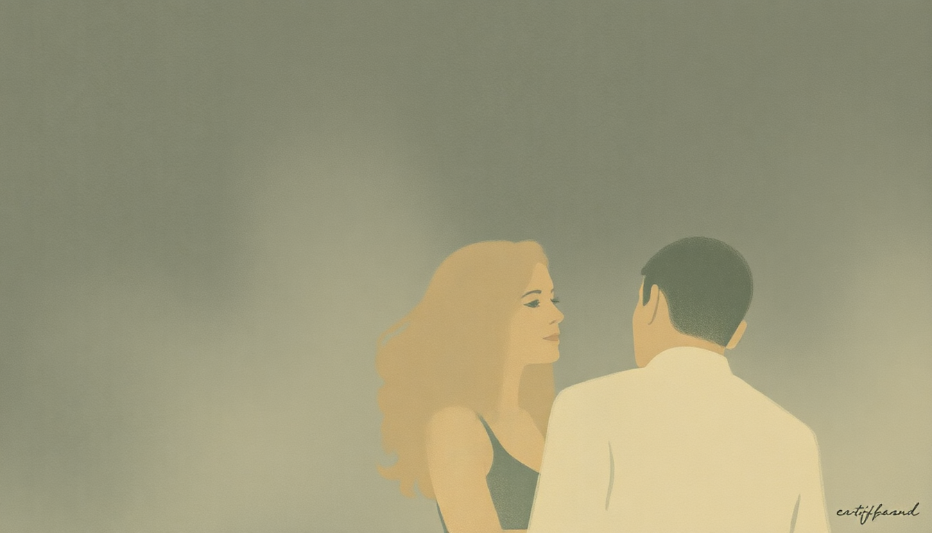 Fan-driven abstract illustration evoking the emotional arc of The Man I Love by Ella Fitzgerald