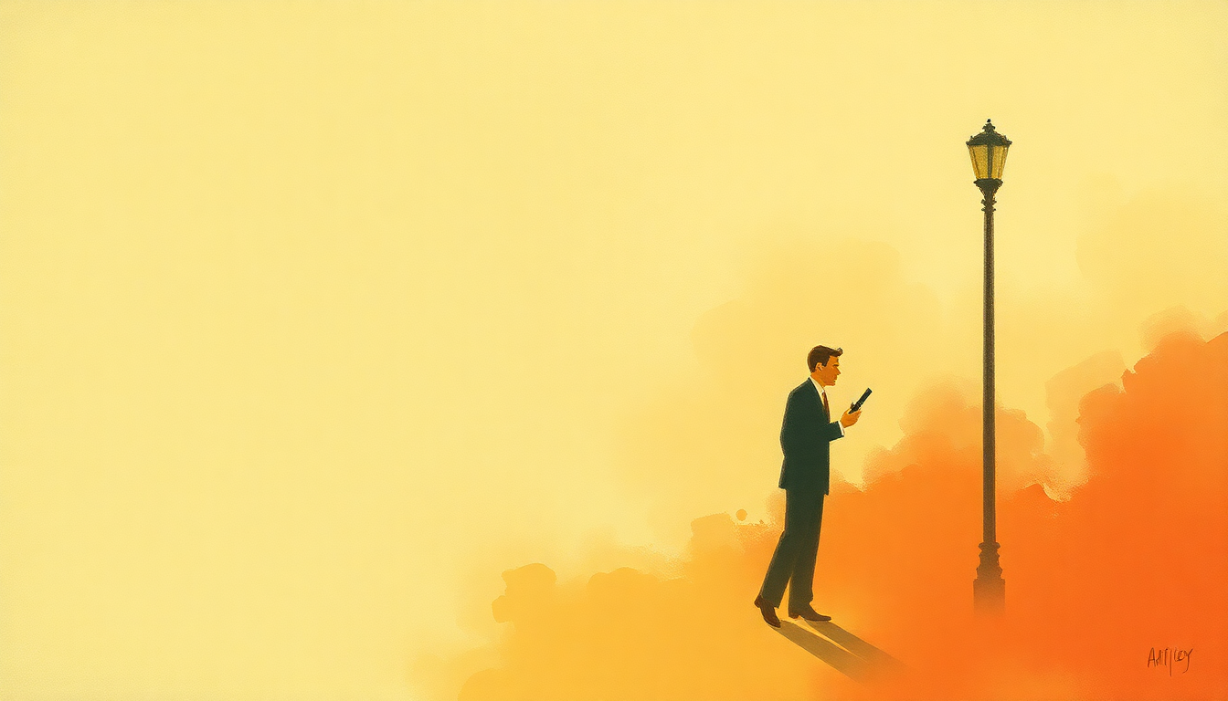 Fan-driven abstract illustration evoking the emotional arc of The Masked Marvel by Vince Guaraldi