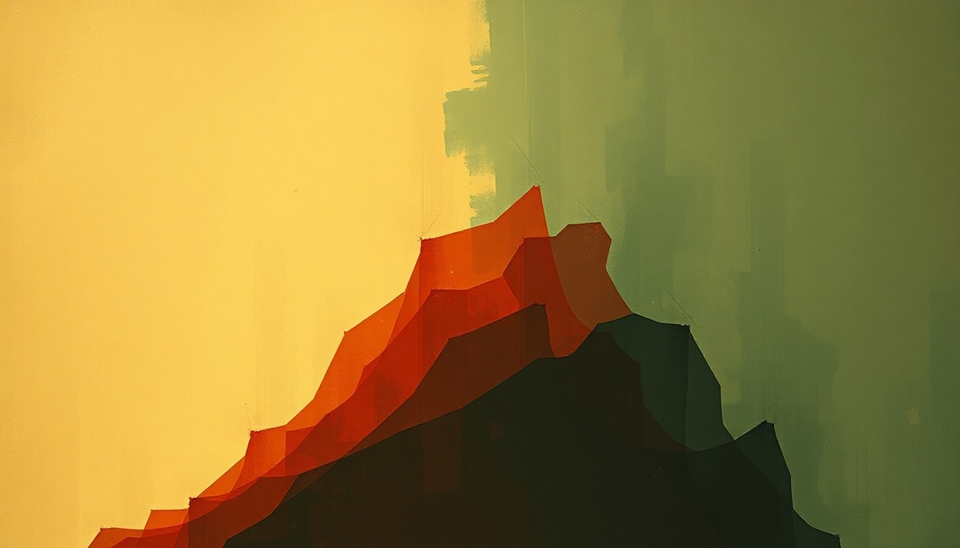 Fan-driven abstract illustration evoking the emotional arc of The Mooche by Duke Ellington