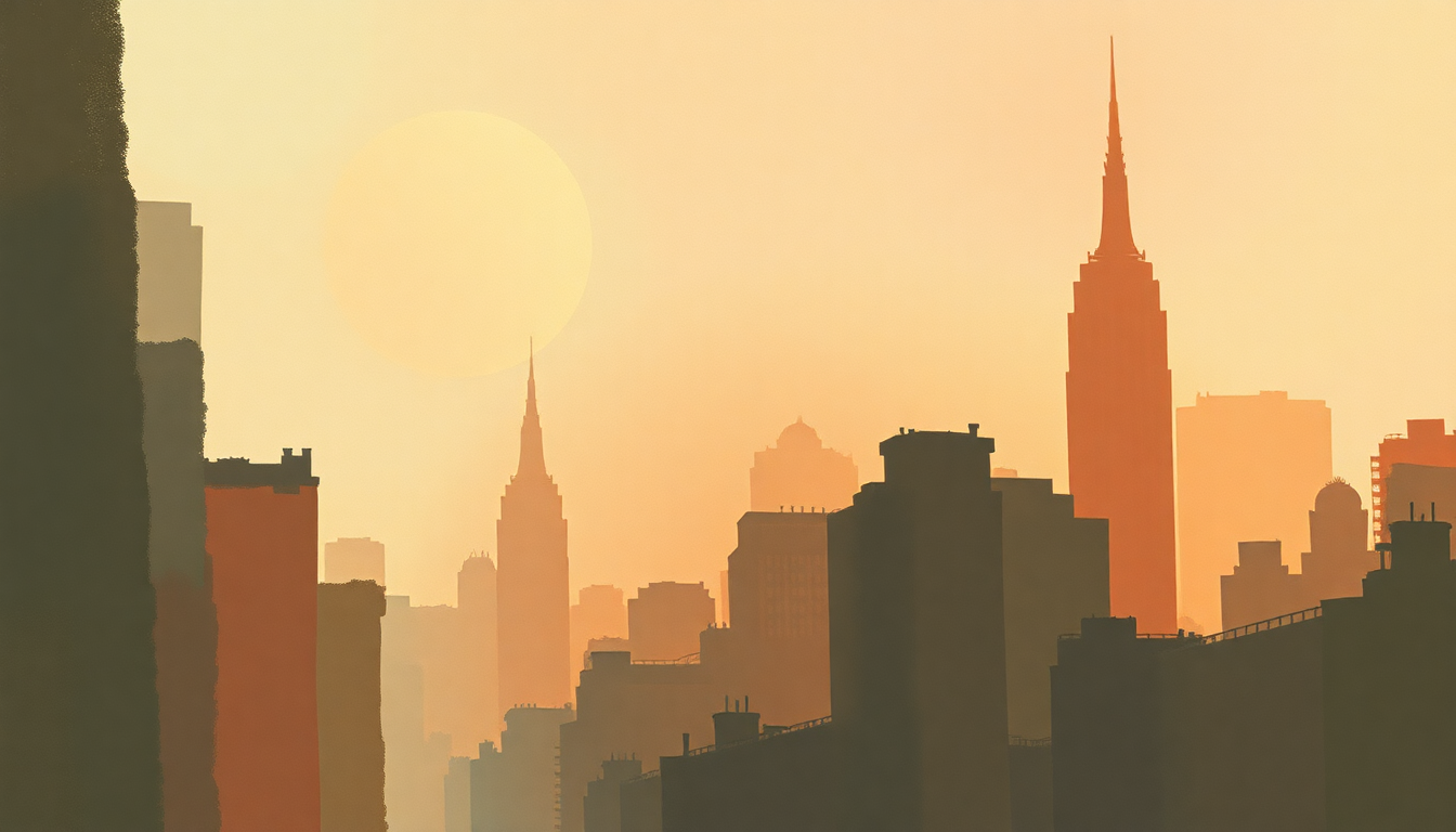 Fan-driven abstract illustration evoking the emotional arc of The Only Living Boy in New York by Simon & Garfunkel
