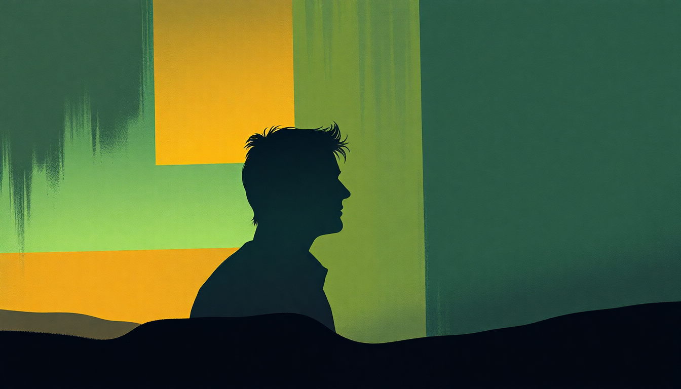 Fan-driven abstract illustration evoking the emotional arc of The Overload by Talking Heads