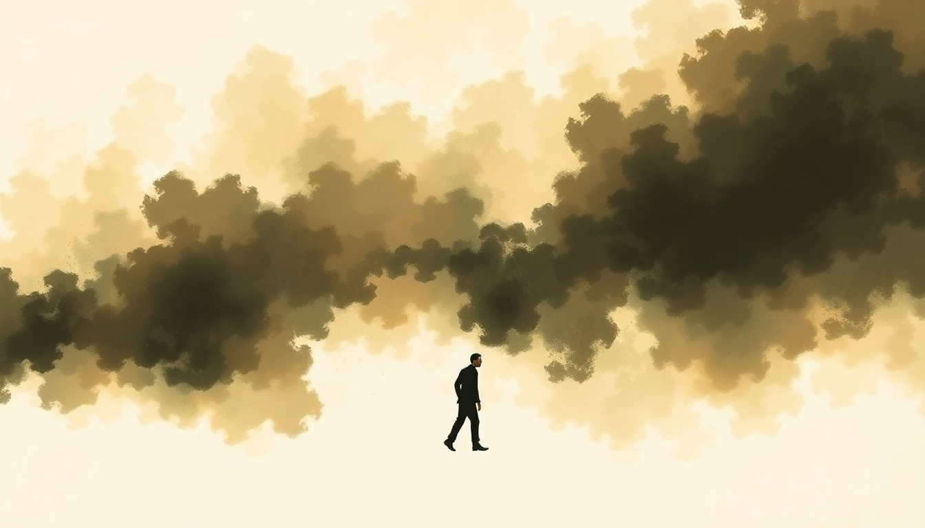 Fan-driven abstract illustration evoking the emotional arc of The Payback by James Brown