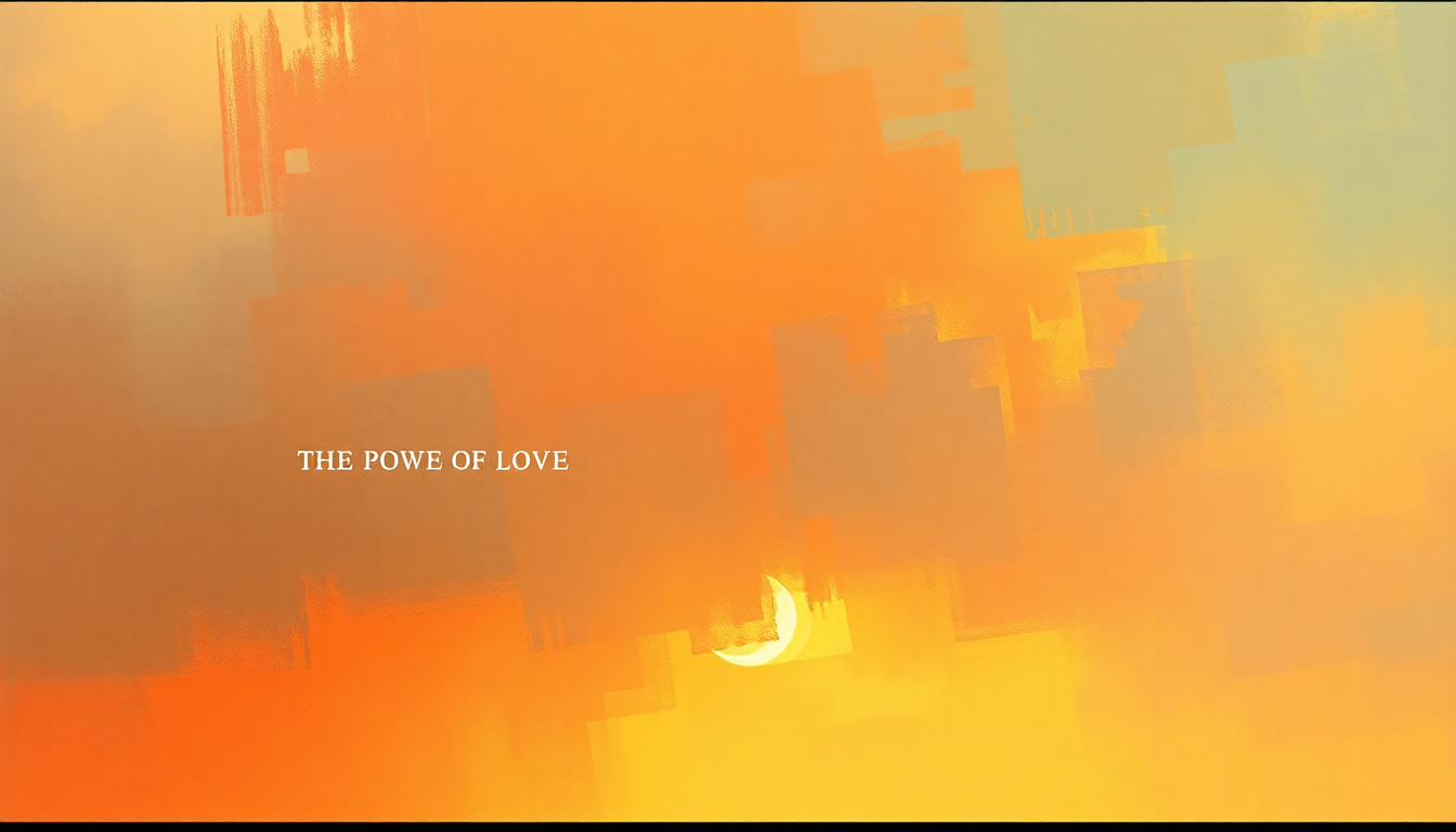Fan-driven abstract illustration evoking the emotional arc of The Power of Love by Celine Dion