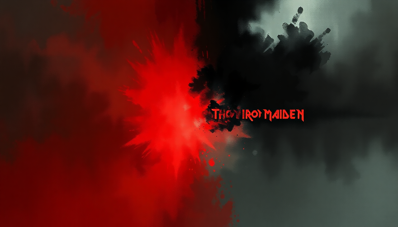 Fan-driven abstract illustration evoking the emotional arc of The Red and the Black by Iron Maiden