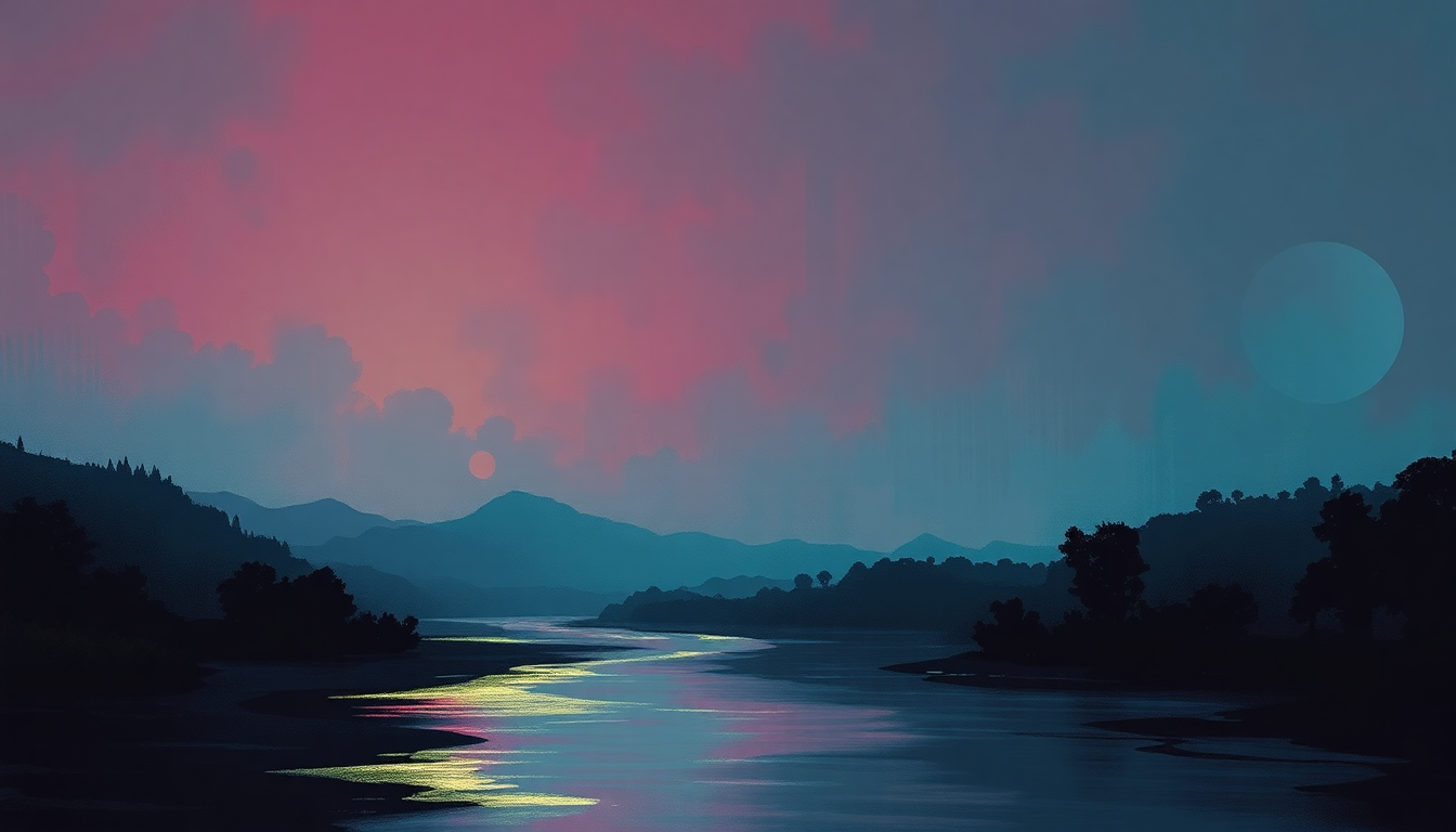 Fan-driven abstract illustration evoking the emotional arc of The River by Bruce Springsteen