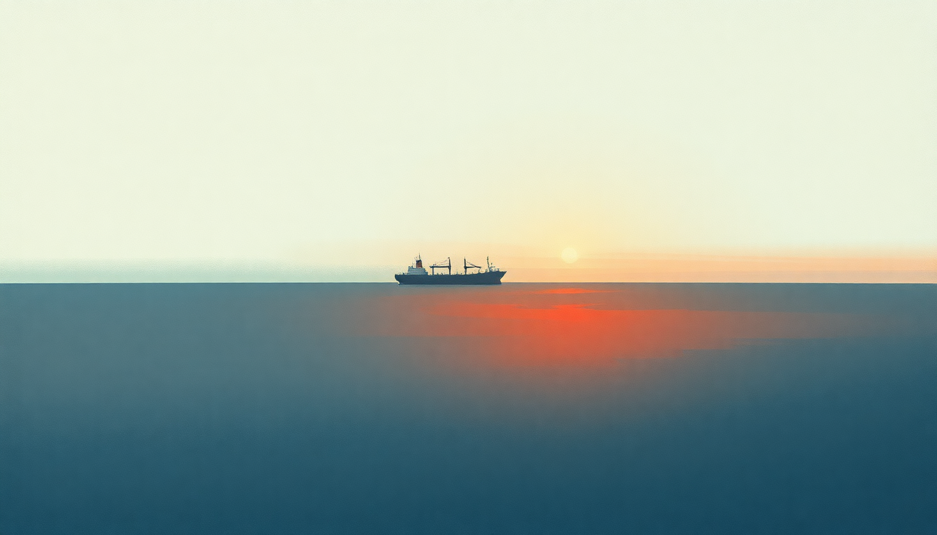 Fan-driven abstract illustration evoking the emotional arc of The Ship by Brian Eno