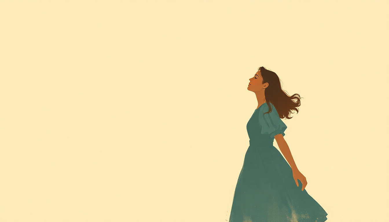 Fan-driven abstract illustration evoking the emotional arc of The Sound of Music by Julie Andrews
