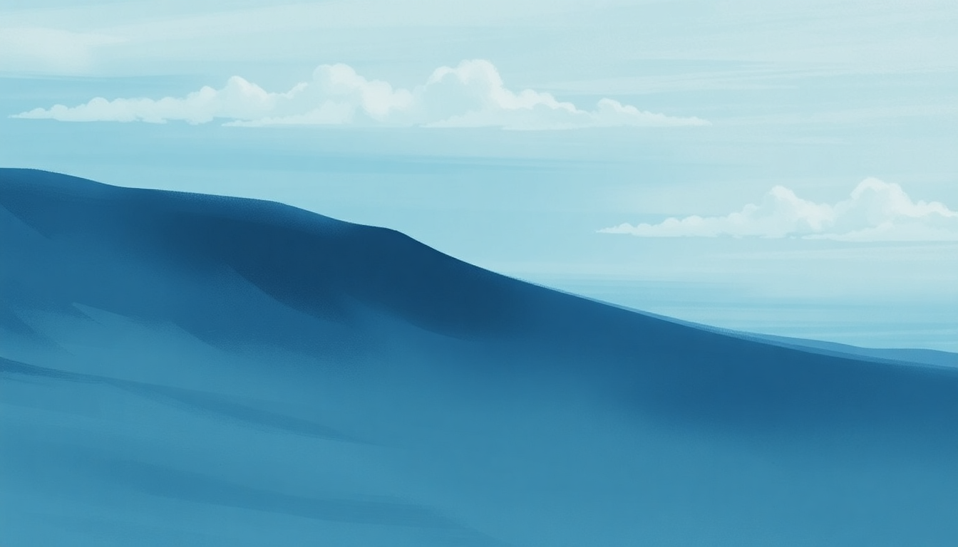 Fan-driven abstract illustration evoking the emotional arc of The Sound of Water by Pat Metheny