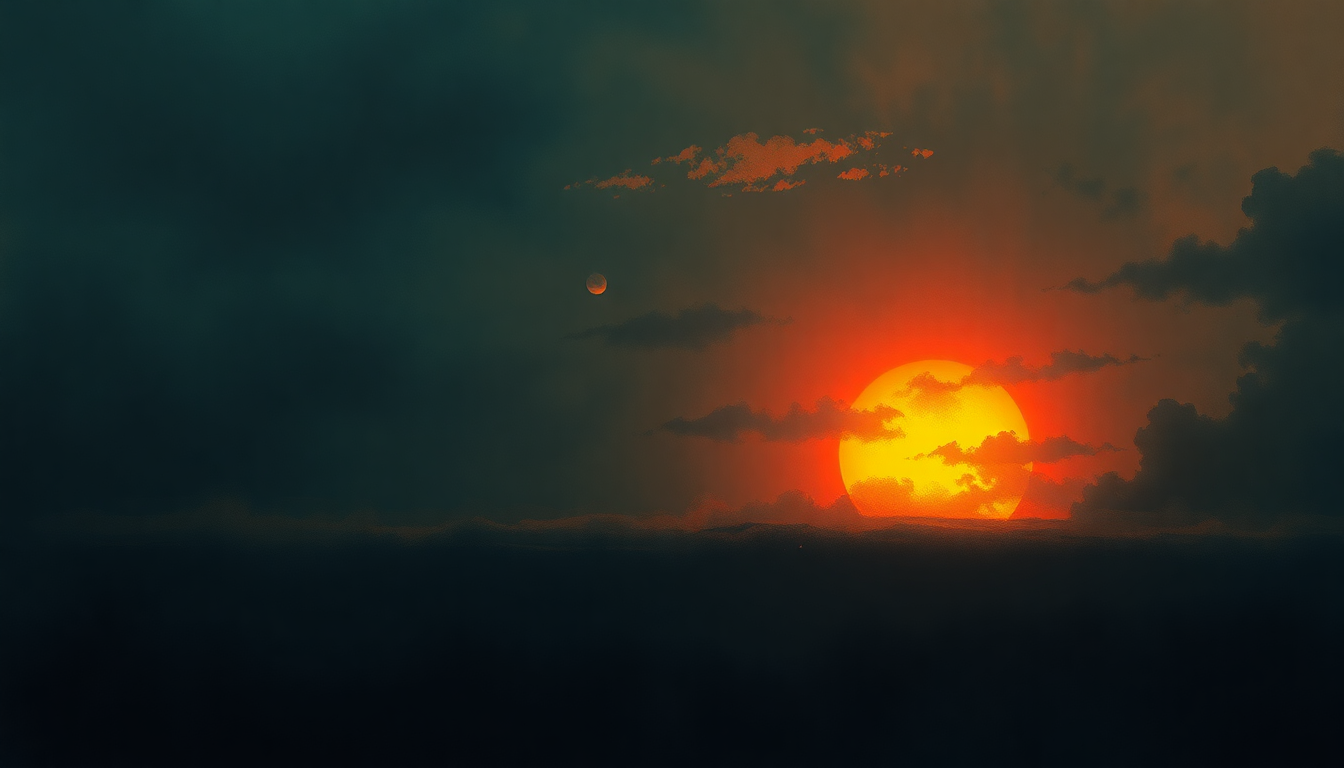 Fan-driven abstract illustration evoking the emotional arc of The Sun Always Shines on TV by a-ha