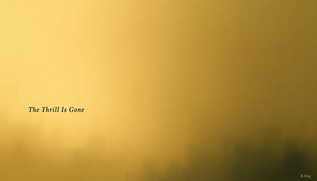Fan-driven abstract illustration evoking the emotional arc of The Thrill Is Gone by B.B. King