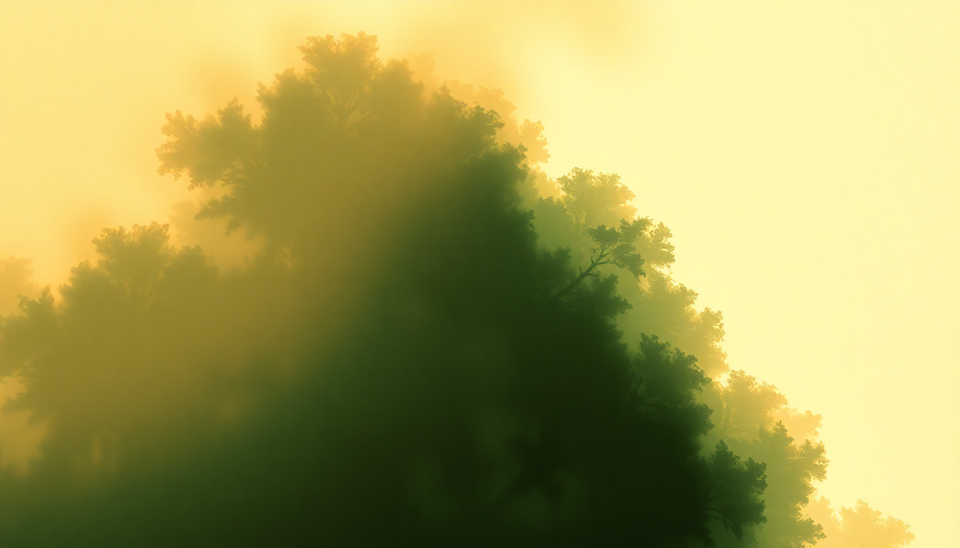 Fan-driven abstract illustration evoking the emotional arc of The Trees by Rush