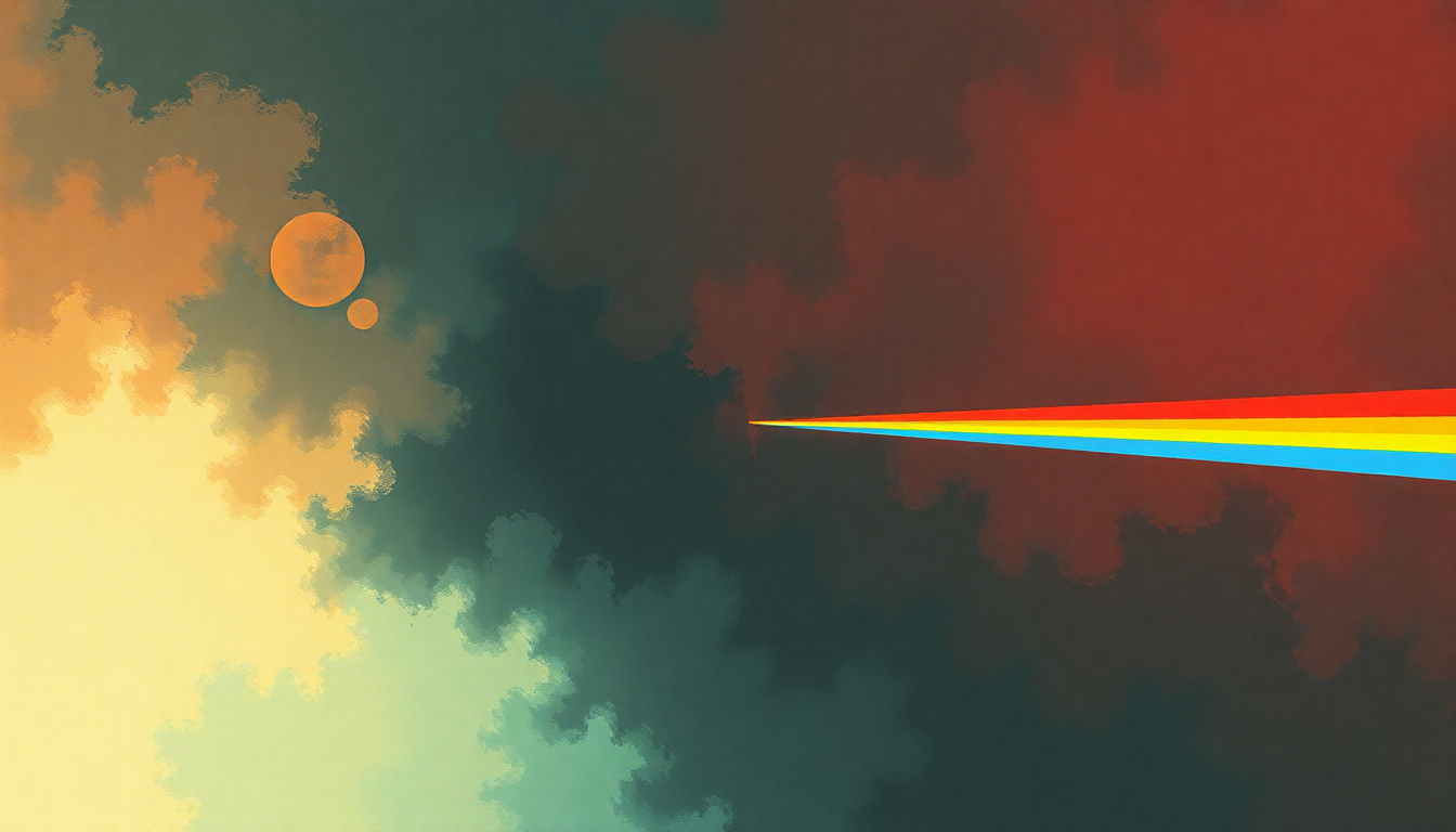 Fan-driven abstract illustration evoking the emotional arc of The Trial by Pink Floyd