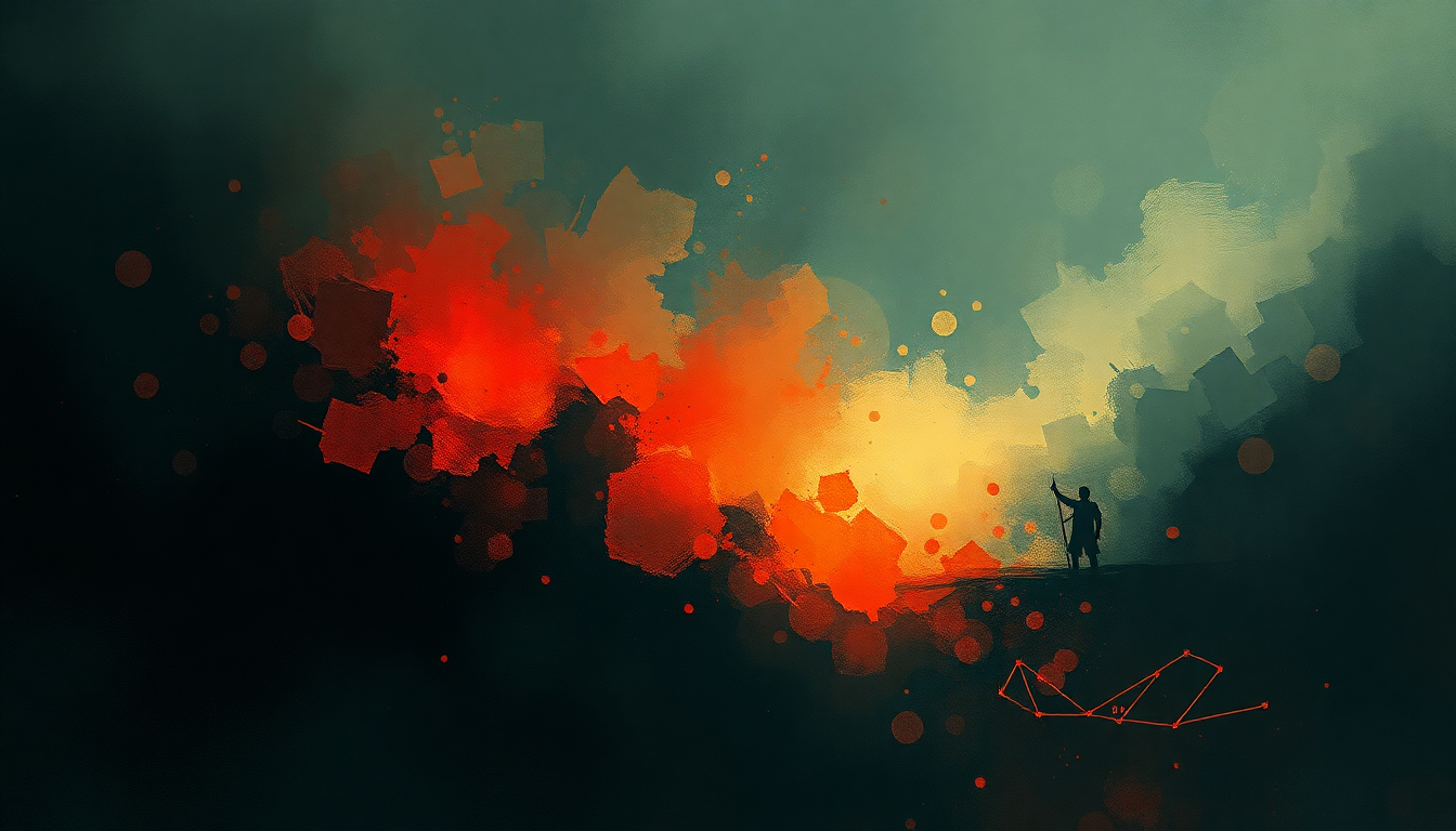 Fan-driven abstract illustration evoking the emotional arc of The Triumph of King Freak by Rob Zombie