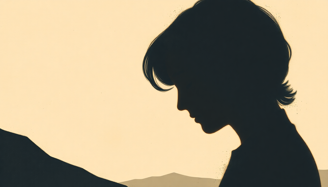Fan-driven abstract illustration evoking the emotional arc of The Two Lonely People by Bill Evans