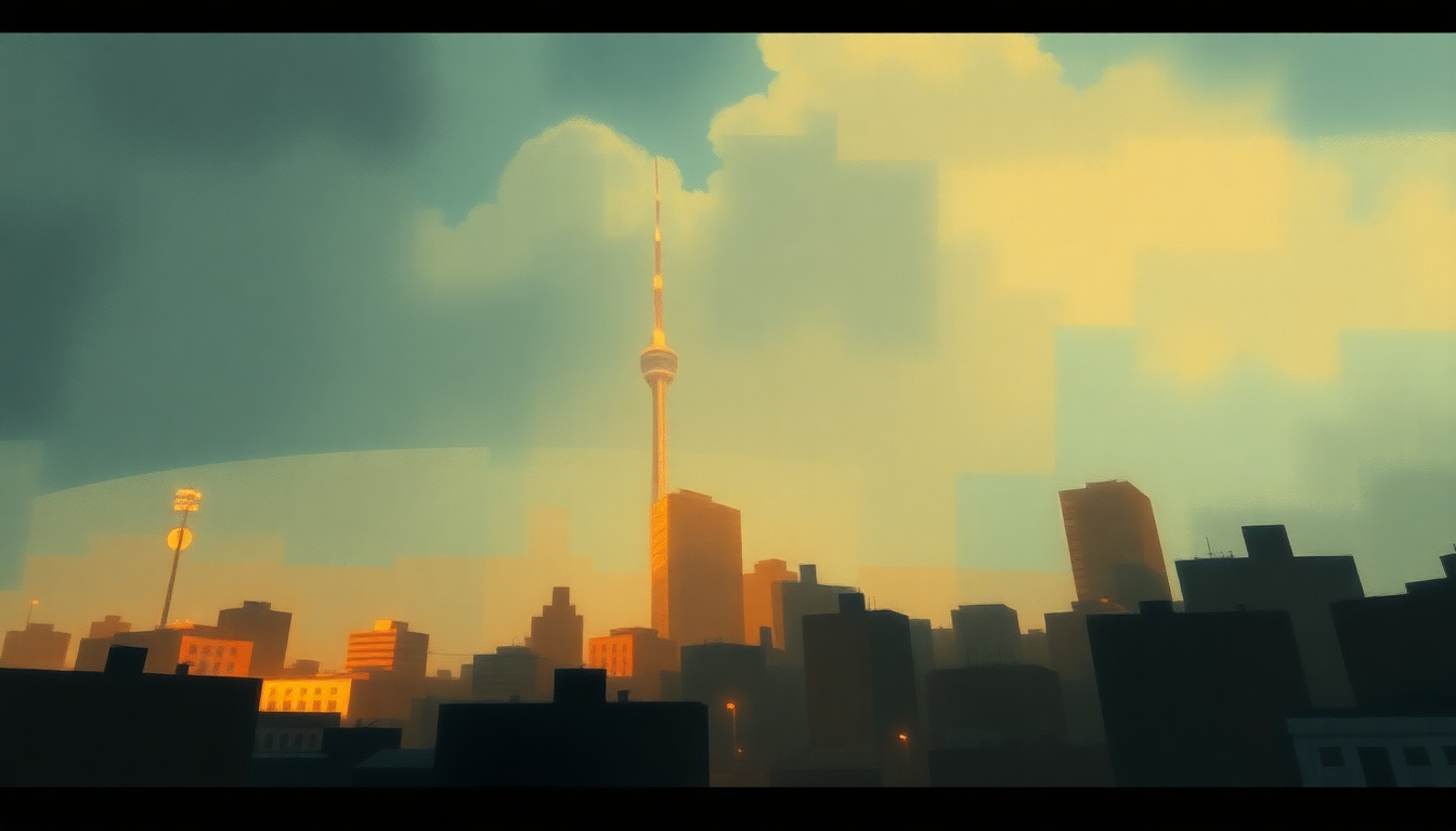Fan-driven abstract illustration evoking the emotional arc of The Urban Theme by Maxwell