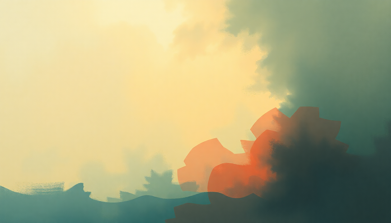 Fan-driven abstract illustration evoking the emotional arc of The View from the Afternoon by Arctic Monkeys
